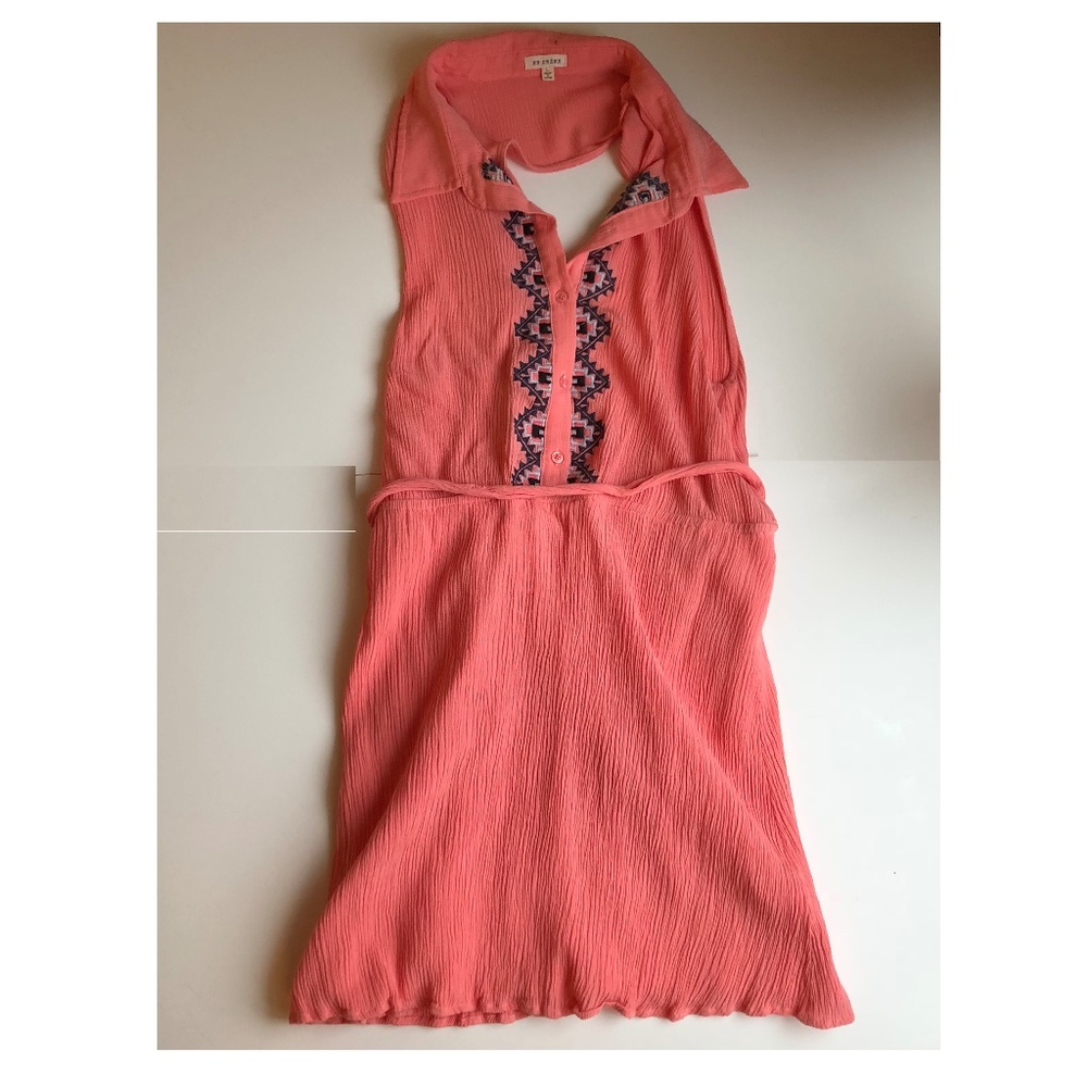 En creme Pink dress with cut out back Size large